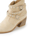 Jazper Studded Ankle Boots Suede Latte