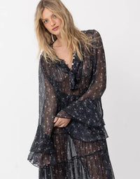 Enchanted Dress French Floral Black