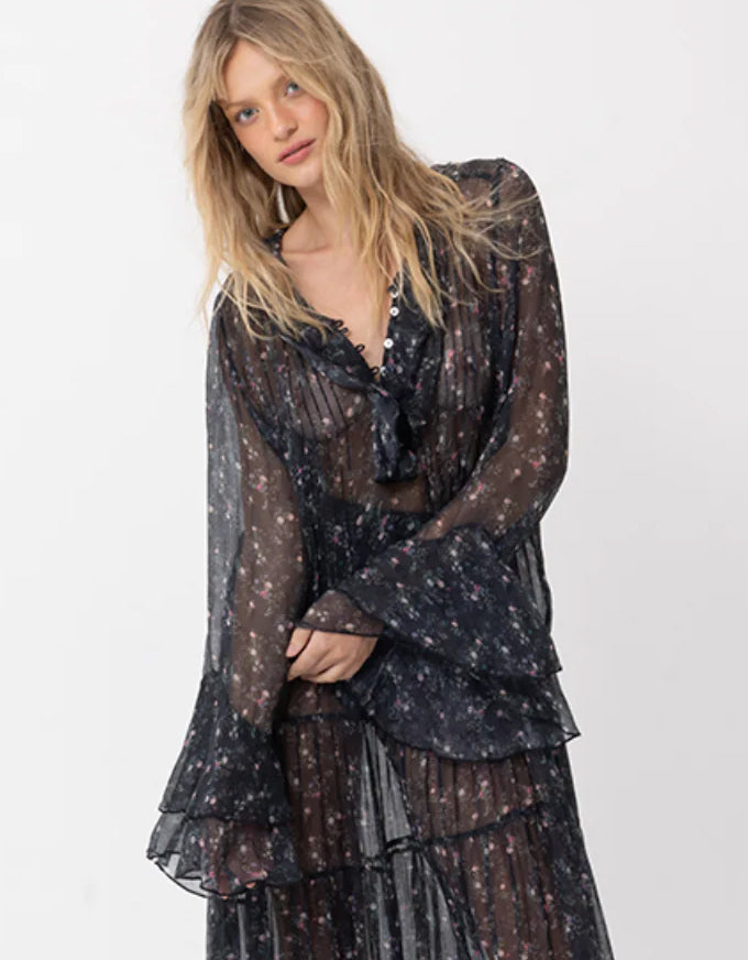Enchanted Dress French Floral Black
