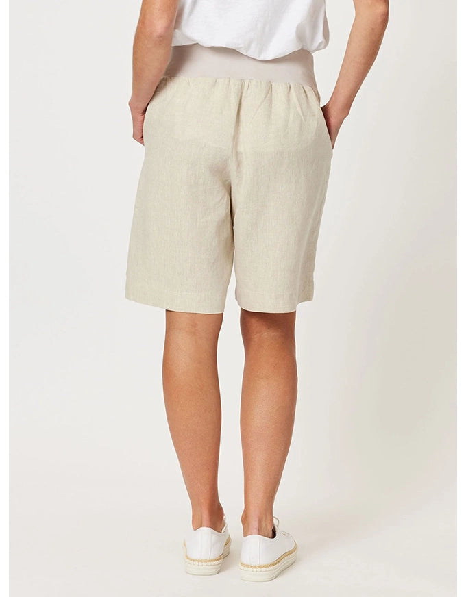 Jersey Waist Linen Short Natural