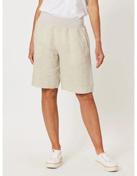 Jersey Waist Linen Short Natural