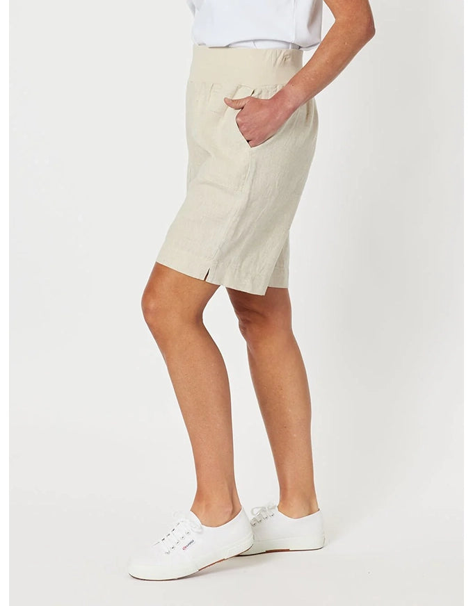 Jersey Waist Linen Short Natural