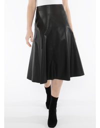 The Faux Leather Skirt in classic Black.