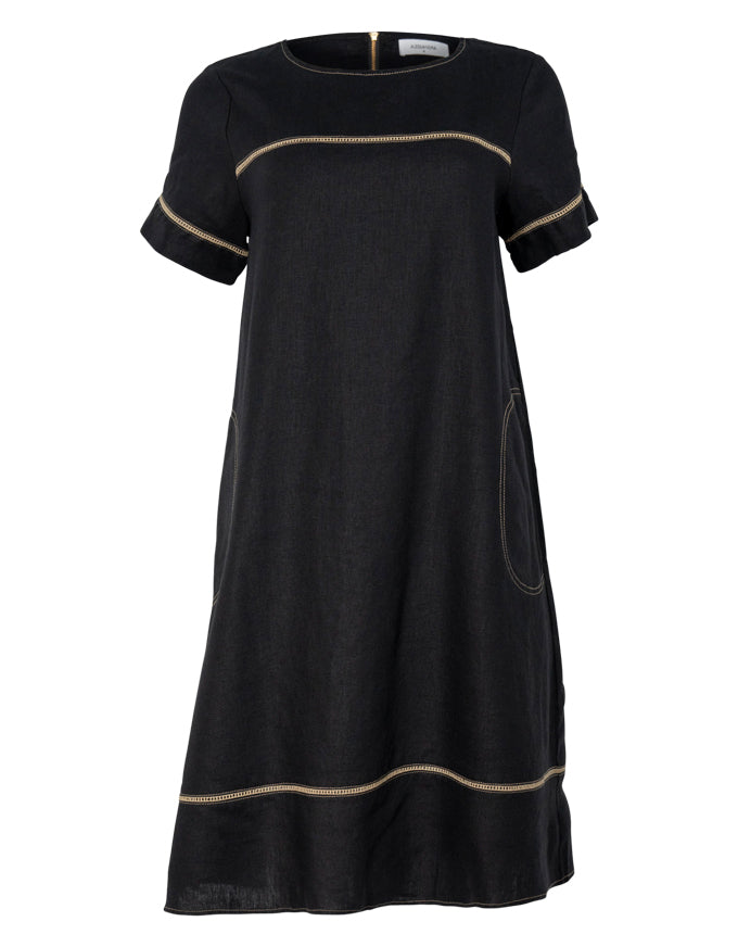 Laine Linen Dress Black