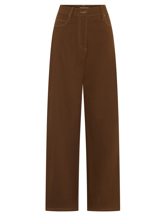 Lana Wide Leg Jean - Chocolate