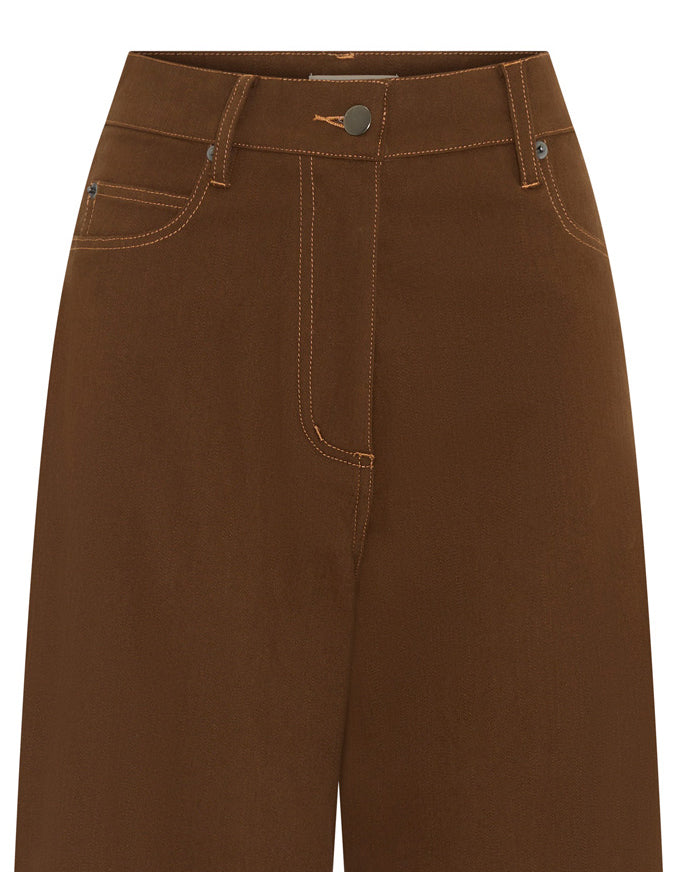 Lana Wide Leg Jean - Chocolate