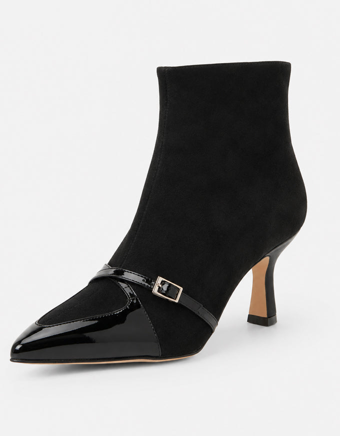 Lasmin Ankle Boots Black Patent Suede