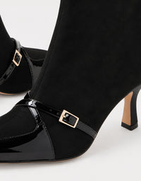 Lasmin Ankle Boots Black Patent Suede