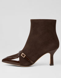 Lasmin Ankle Boots Choc Patent & Suede