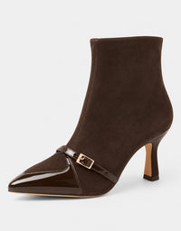 Lasmin Ankle Boots Choc Patent & Suede