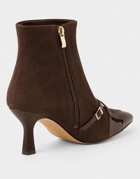 Lasmin Ankle Boots Choc Patent & Suede