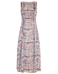 Lattice Gathered Dress Pink Check