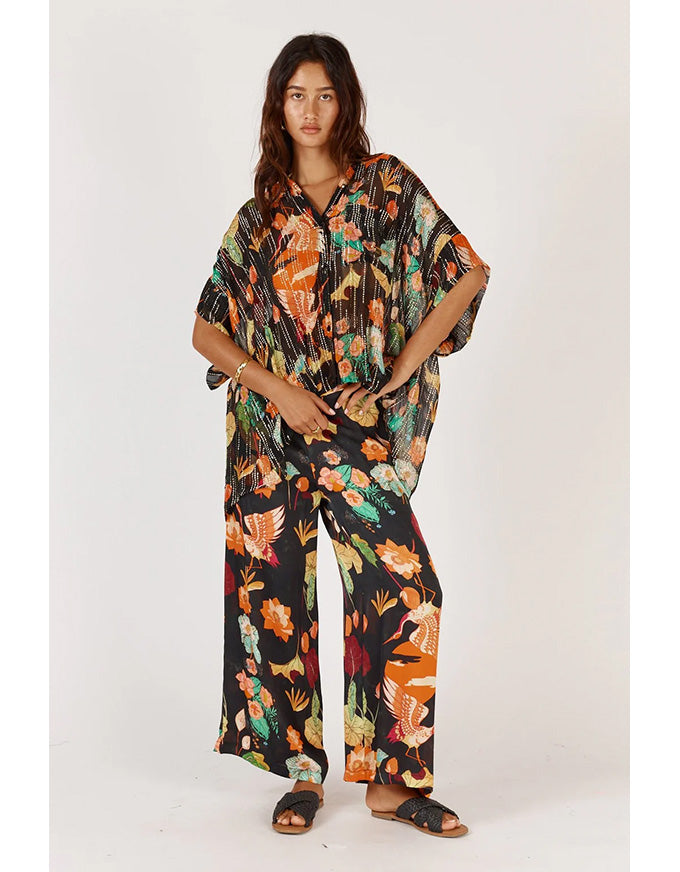 Laurasia Shirt Black Lurex Print