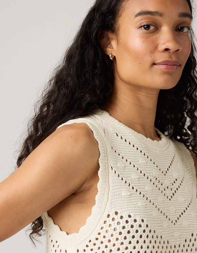 Adrienne Crochet Tank Egret