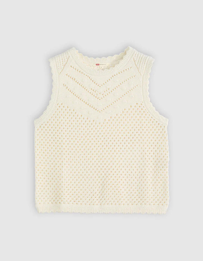Adrienne Crochet Tank Egret