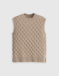 Bluebell Cable Sweater Vest Oatmeal