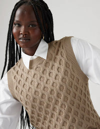 Bluebell Cable Sweater Vest Oatmeal