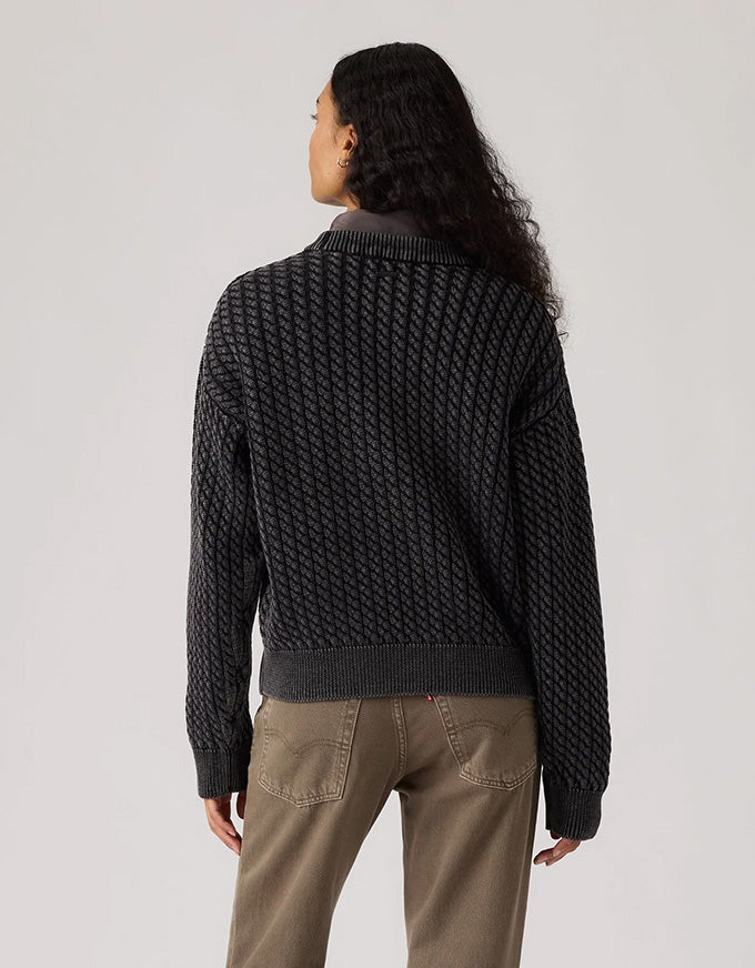 Leilah Cable Crewneck - Washed Anthracite