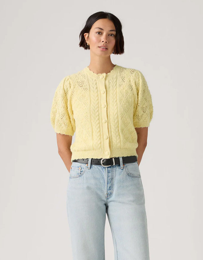 Pauline Pointelle SS Cardi French Vanilla