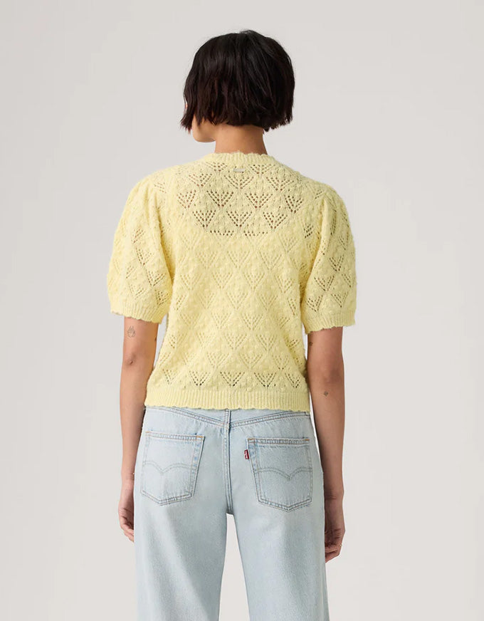 Pauline Pointelle SS Cardi French Vanilla