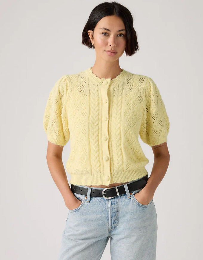 Pauline Pointelle SS Cardi French Vanilla