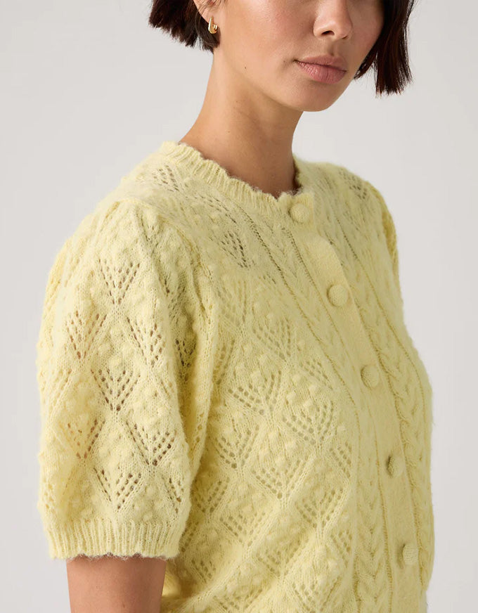 Pauline Pointelle SS Cardi French Vanilla