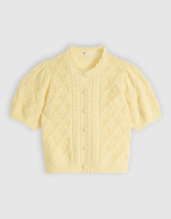 Pauline Pointelle SS Cardi French Vanilla