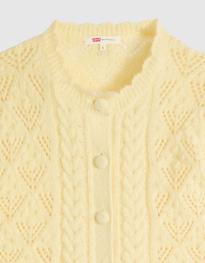 Pauline Pointelle SS Cardi French Vanilla