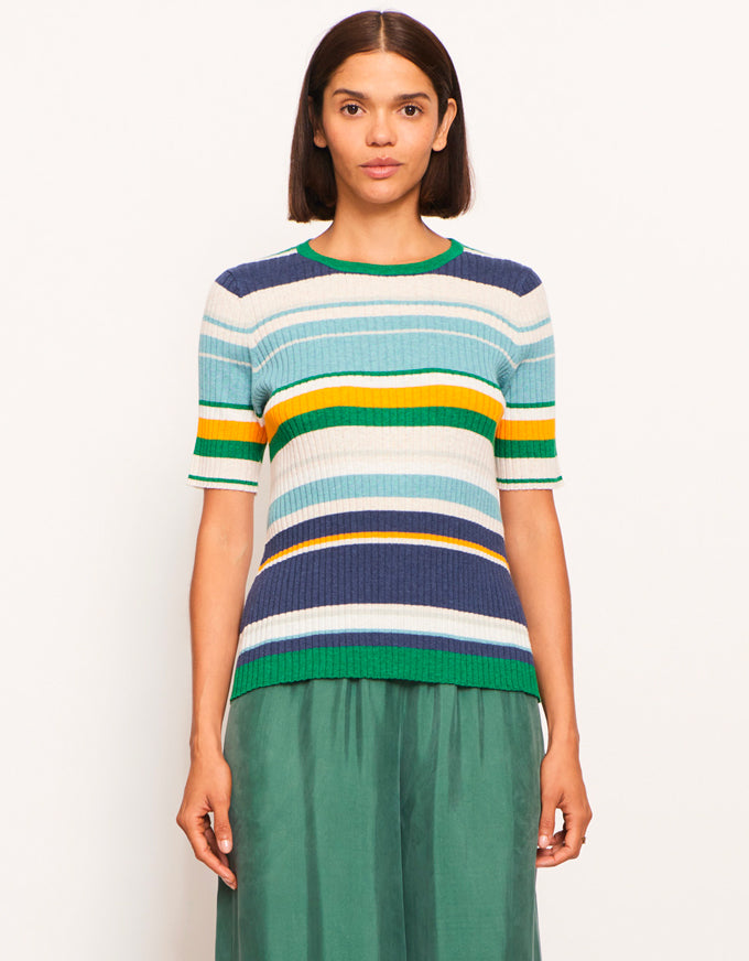 Lido Multi Knit Tee Green Multi