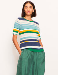 Lido Multi Knit Tee Green Multi