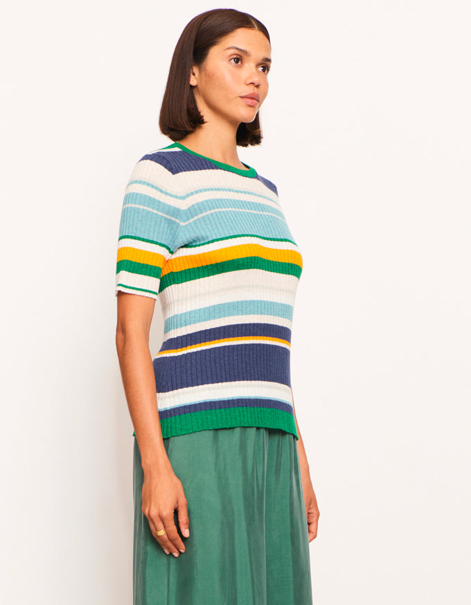 Lido Multi Knit Tee Green Multi