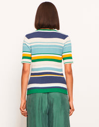 Lido Multi Knit Tee Green Multi