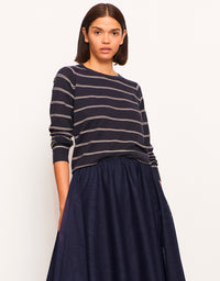 Lido Lurex Stripe Knit Ink/Gold