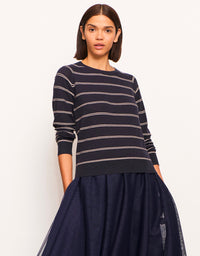 Lido Lurex Stripe Knit Ink/Gold