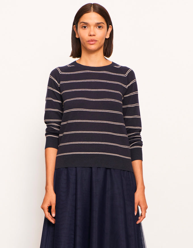 Lido Lurex Stripe Knit Ink/Gold