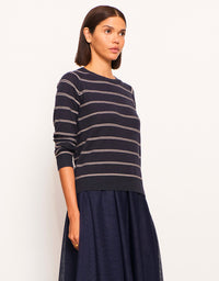 Lido Lurex Stripe Knit Ink/Gold