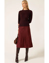 Ripple Long Slv Knit Black Cherry