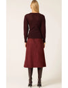 Ripple Long Slv Knit Black Cherry