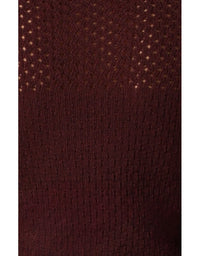Ripple Long Slv Knit Black Cherry