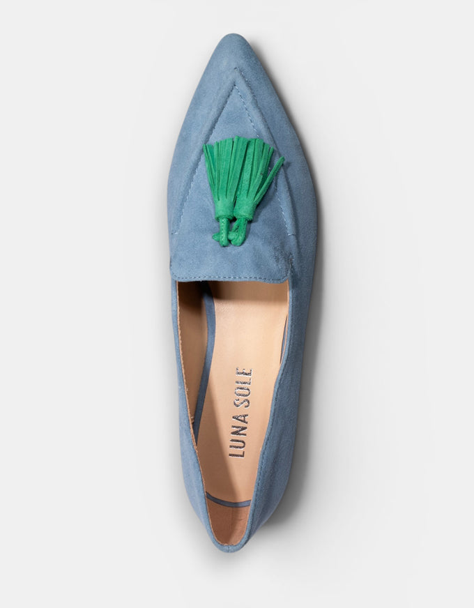 Palace Flats Cobalt/Emerald Suede