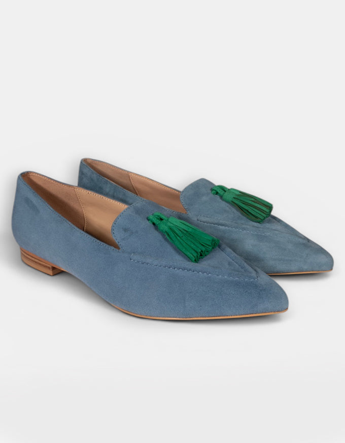Palace Flats Cobalt/Emerald Suede