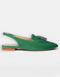 Piper Slingback Flats Emerald/Cobalt Suede