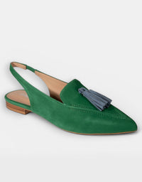 Piper Slingback Flats Emerald/Cobalt Suede