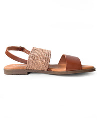 Jordana Cuoio Plain Front Sandals