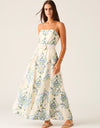 Marcela Embroidery Dress Ivory/Blue