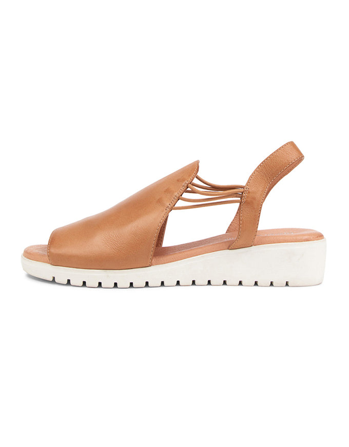 MARLISS Sandals Dark Tan/White Leather