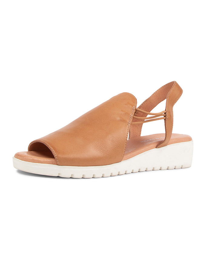 MARLISS Sandals Dark Tan/White Leather
