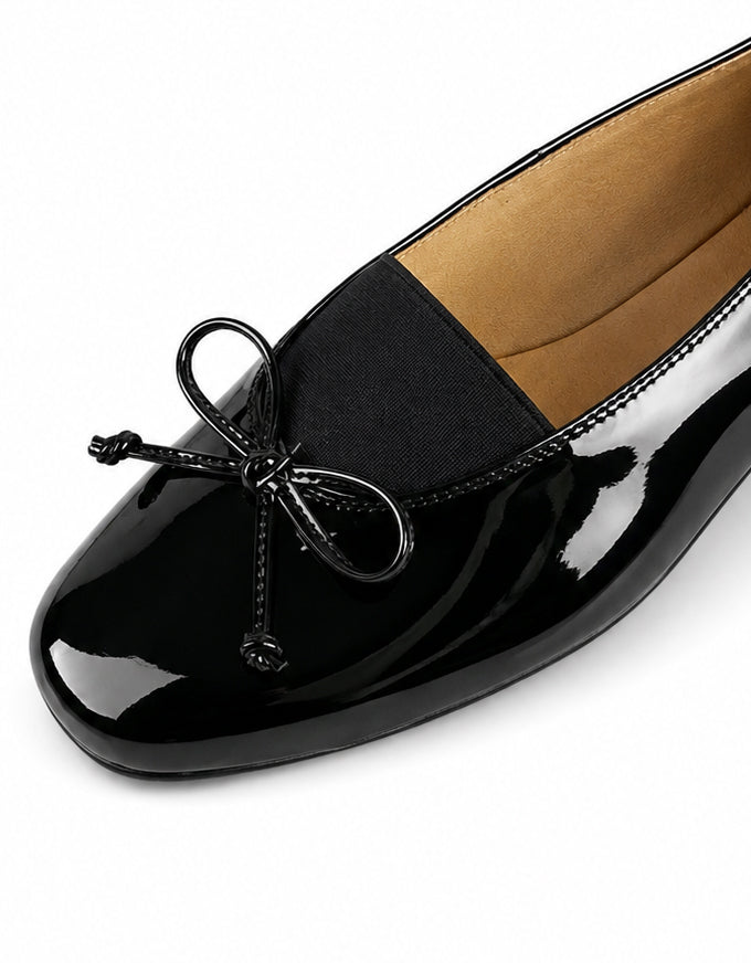 Metty Patent Leather Flats Black