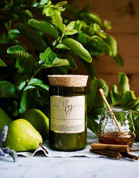 Wine Bottle Candle French Pear