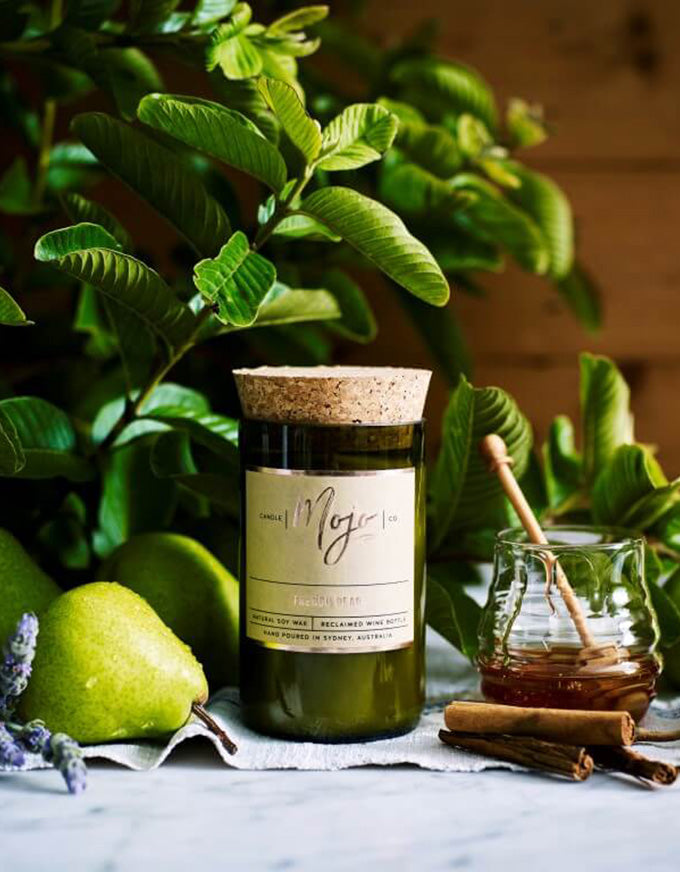 Wine Bottle Candle French Pear